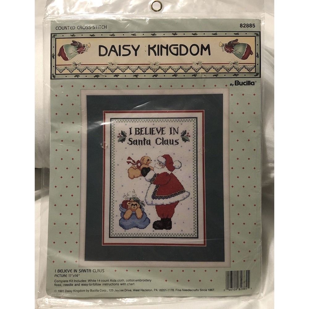 New Daisy Kingdom by Bucilla counted cross stitch I Believe in Santa 82885